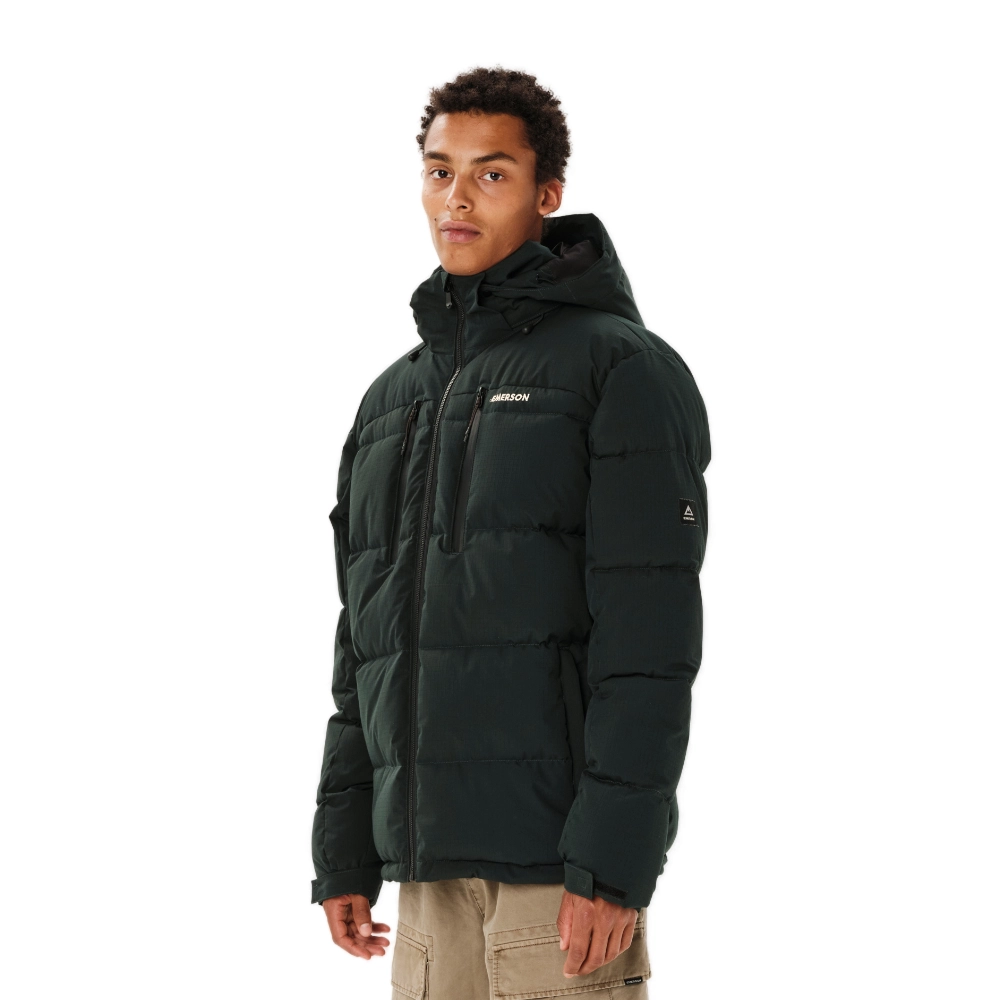 Ανδρικό χειμερινό μπουφάν puffer Emerson Puffer Jacket σε forest πράσινο χρώμα διαθέσιμο στο ns97.gr Kastoria