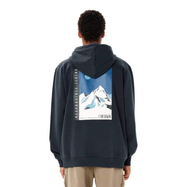 Ανδρικό φούτερ με κουκούλα Emerson Responsible Living Hoodie σε teal blue χρώμα διαθέσιμο στο ns97.gr Kastoria.