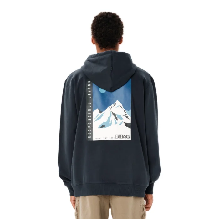 Ανδρικό φούτερ με κουκούλα Emerson Responsible Living Hoodie σε teal blue χρώμα διαθέσιμο στο ns97.gr Kastoria.