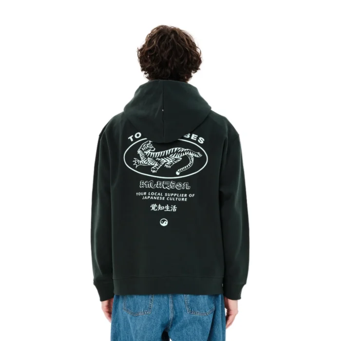 Ανδρικό φούτερ με κουκούλα Emerson Tokyo Vibes Hoodie με ιαπωνική τίγρη στην πλάτη σε forest teal χρώμα διαθέσιμο στο ns97.gr Kastoria.