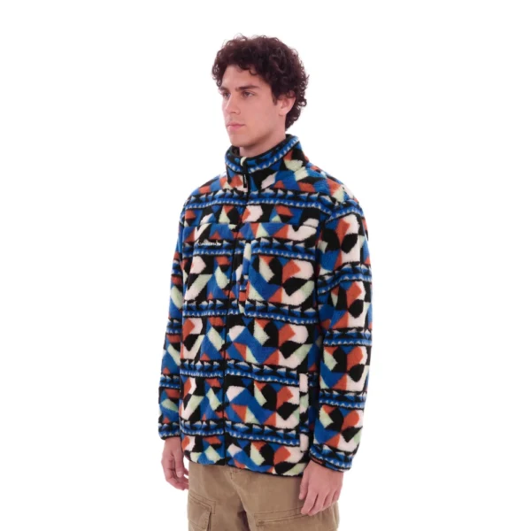 Ανδρική ζακέτα φλίς Emerson Zip Fleece σε μπλε πορτοκαλί γεωμετρικό μοτίβο διαθέσιμη στο ns97.gr Kastoria.