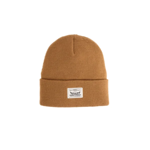 Σκουφάκι πλεκτό Levi's Embarcadero Beanie σε foxtrot brown καφέ χρώμα διαθέσιμο στο ns97.gr Kastoria.