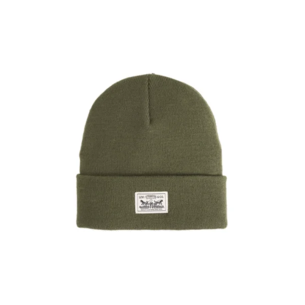 Σκουφάκι πλεκτό Levi's Embarcadero Beanie σε olive night λάδι χρώμα διαθέσιμο στο ns97.gr Kastoria