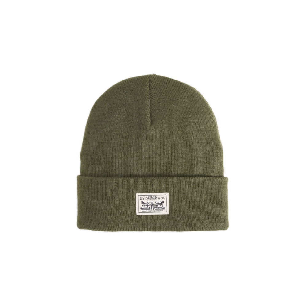 Σκουφάκι πλεκτό Levi's Embarcadero Beanie σε olive night λάδι χρώμα διαθέσιμο στο ns97.gr Kastoria