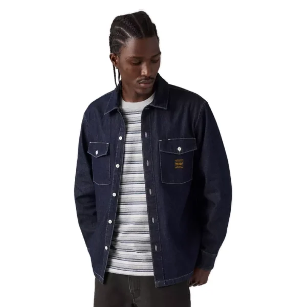 Ανδρικό μακρυμάνικο τζιν πουκάμισο Levi's Worker Shirt σε rinse dark wash σκούρο μπλε χρώμα διαθέσιμο στο ns97.gr Kastoria.