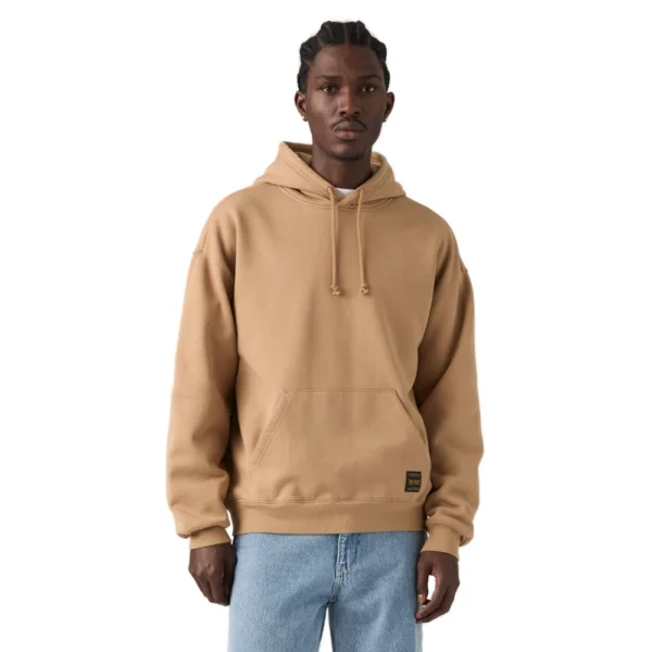 Ανδρικό φούτερ με κουκούλα Levi's Workwear PO Hoodie σε καφέ χρώμα διαθέσιμο στο ns97.gr Kastoria.