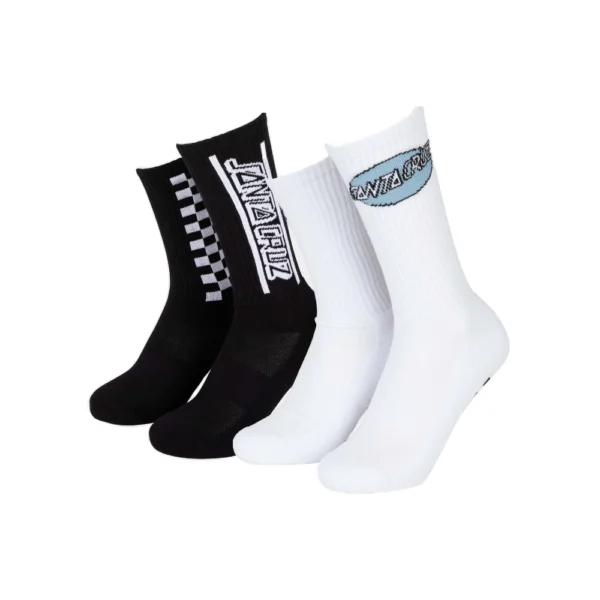 Σετ ψηλές κάλτσες Santa Cruz Finish Line 2-Pack σε μαύρο και λευκό χρώμα διαθέσιμο στο ns97.gr Kastoria.