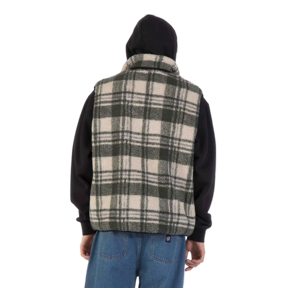 Ανδρικό αμάνικο γιλέκο Santa Cruz Freestyle Vest σε olive check καρό χρώμα διαθέσιμο στο ns97.gr Kastoria.