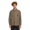 Ανδρικό μακρυμάνικο πουκάμισο Volcom Levelstone Shirt σε earth χακί χρώμα διαθέσιμο στο ns97.gr Kastoria.
