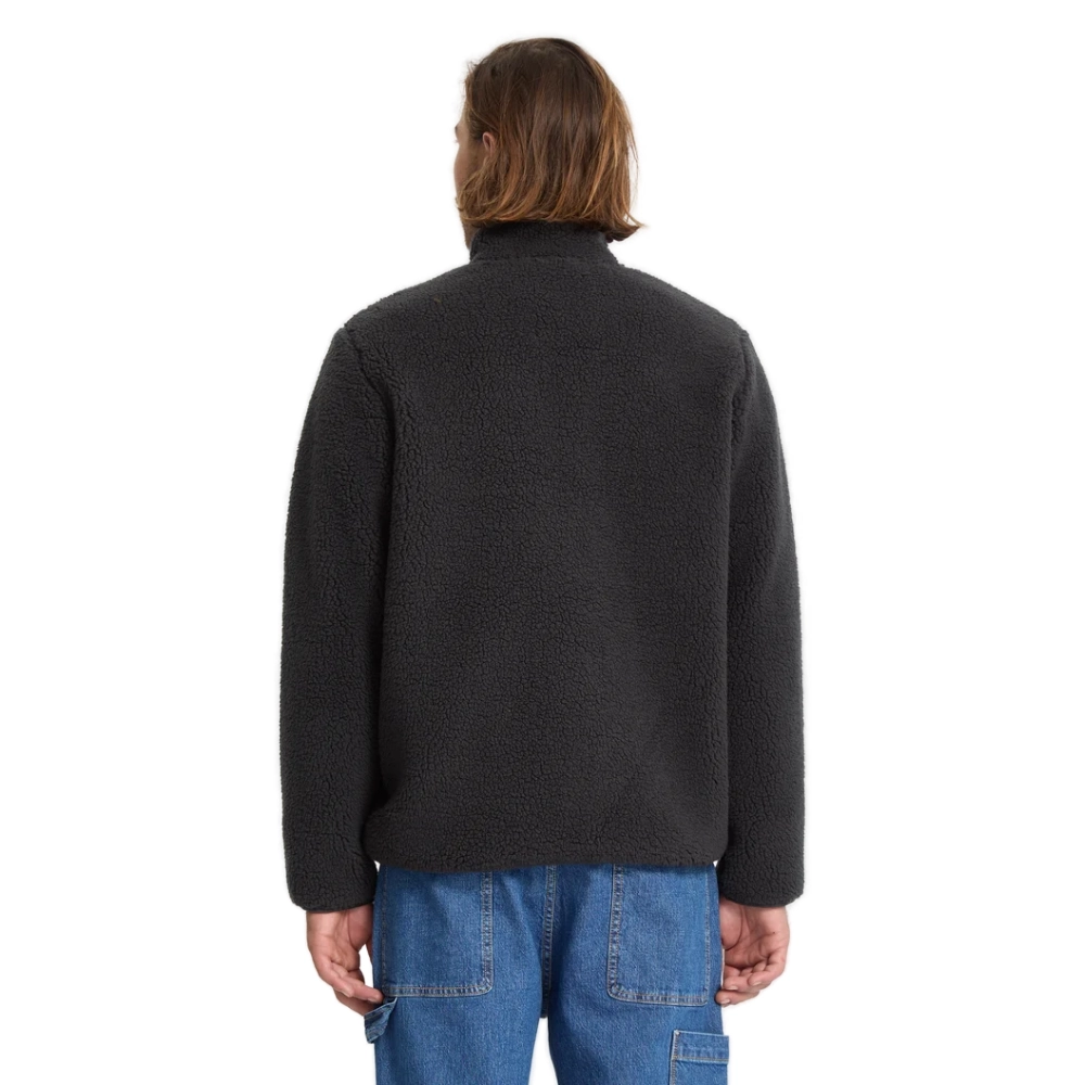 Ανδρική ζακέτα sherpa Volcom Storm Stone Zip Fleece σε asphalt black χρώμα διαθέσιμη στο ns97.gr Kastoria.