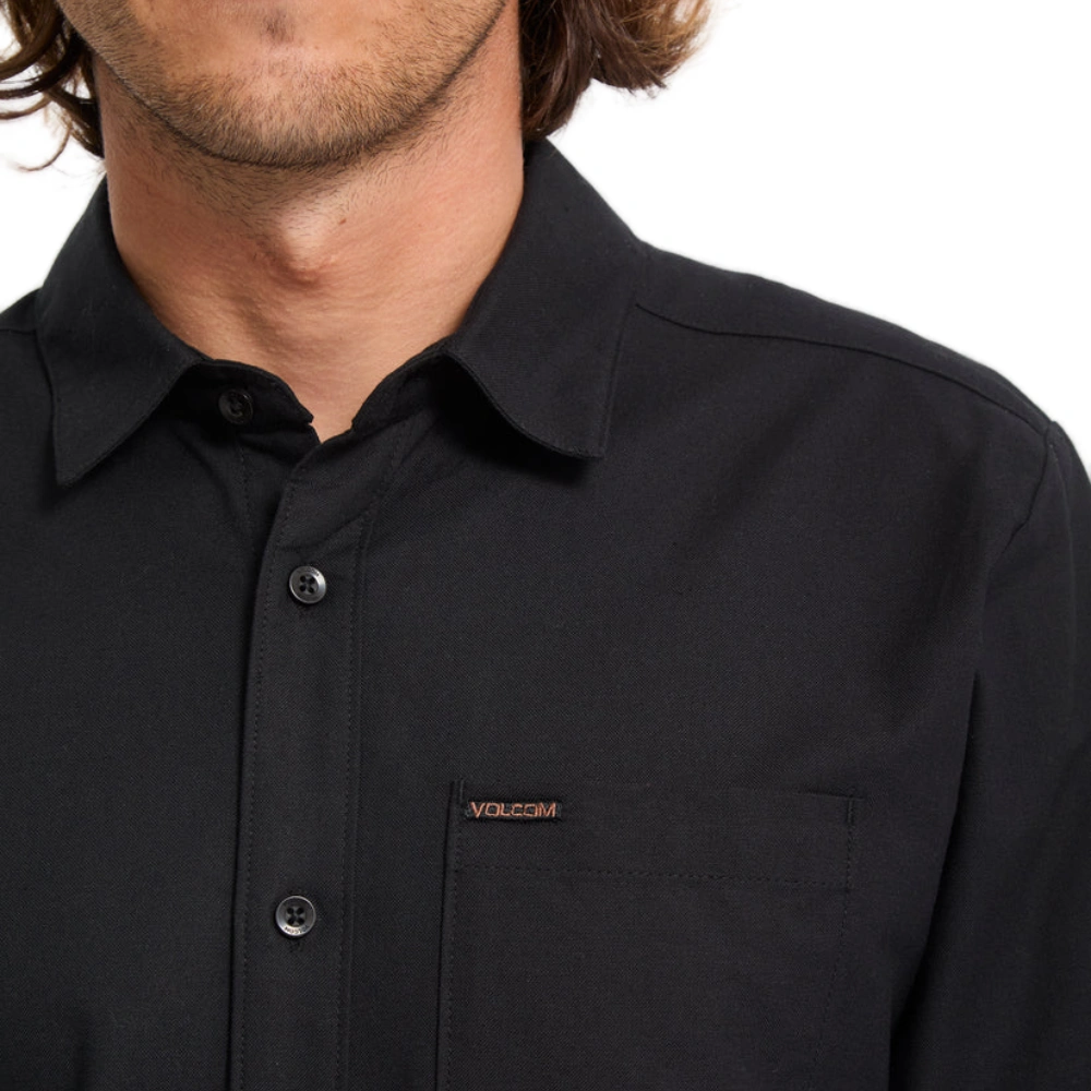 Ανδρικό μακρυμάνικο πουκάμισο Volcom Veeco Oxford Shirt σε μαύρο χρώμα διαθέσιμο στο ns97.gr Kastoria.