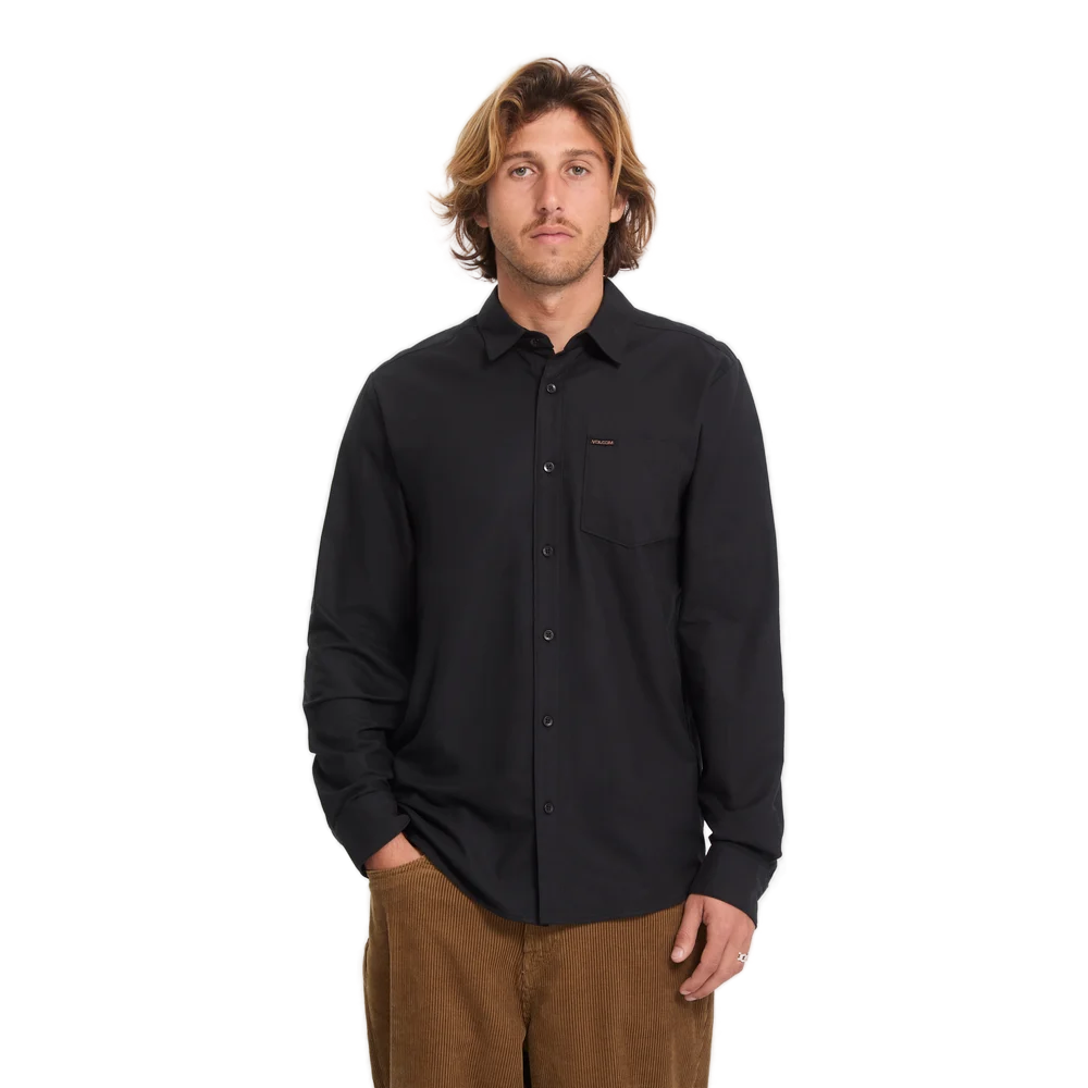 Ανδρικό μακρυμάνικο πουκάμισο Volcom Veeco Oxford Shirt σε μαύρο χρώμα διαθέσιμο στο ns97.gr Kastoria.