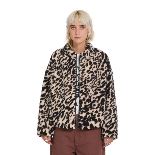 Γυναικείο πανωφόρι Volcom Wylding Out Sherpa σε animal print διαθέσιμο στο ns97.gr Kastoria