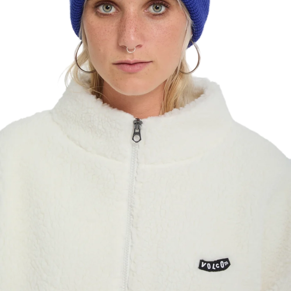 Γυναικεία ζακέτα sherpa Volcom Wylding Out Jacket σε off white λευκό χρώμα διαθέσιμη στο ns97.gr Kastoria.