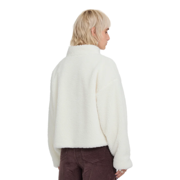Γυναικεία ζακέτα sherpa Volcom Wylding Out Jacket σε off white λευκό χρώμα διαθέσιμη στο ns97.gr Kastoria.